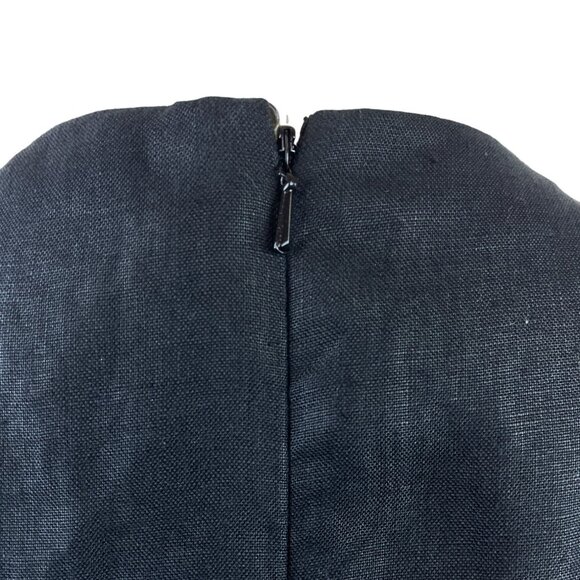 Talbots Women’s Black Sleeveless Shift Midi Dress With Side Buttons Sz 6 - Picture 6 of 9